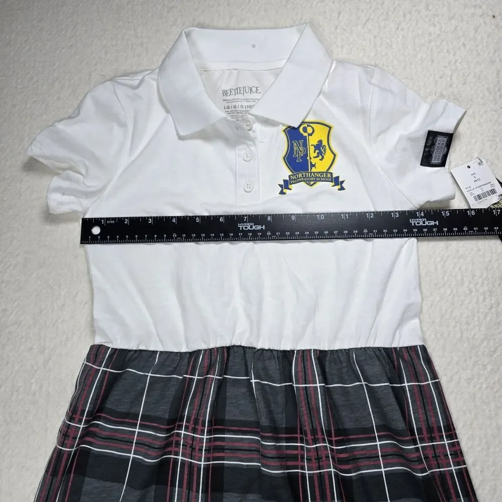 NWT Beetlejuice Girls Northanger School Dress Uniform Size L 10/12 Costume